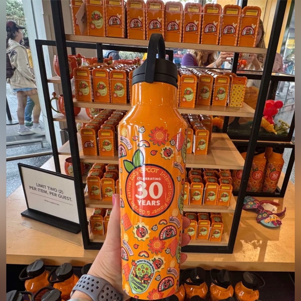 Epcot International Flower and Garden Orange Bird Corkcicle Water Bottle